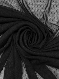 Black Nylon/Lycra Point d'Esprit Stretch Netting 58W