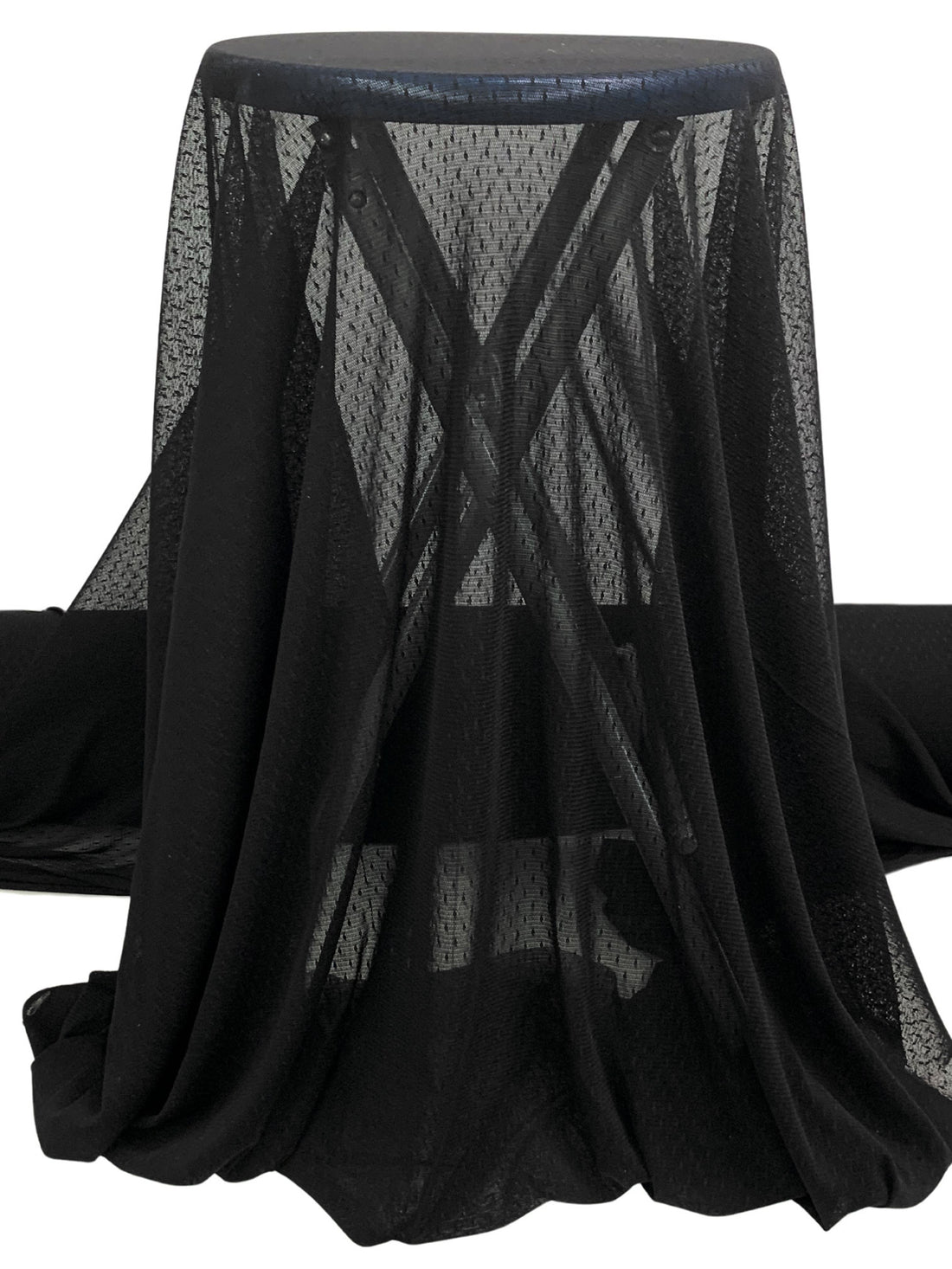 Black Nylon/Lycra Point d'Esprit Stretch Netting 58W