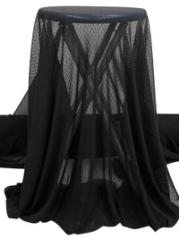 Black Nylon/Lycra Point d'Esprit Stretch Netting 58W