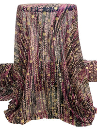 Gold/Queen Pink/Black Nylon/Lycra Abstract Dot Print Mesh Knit 52W