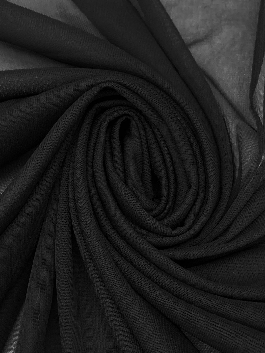 Black Nylon/Lycra Sheer Mesh Knit Lining - NY Designer - 58W