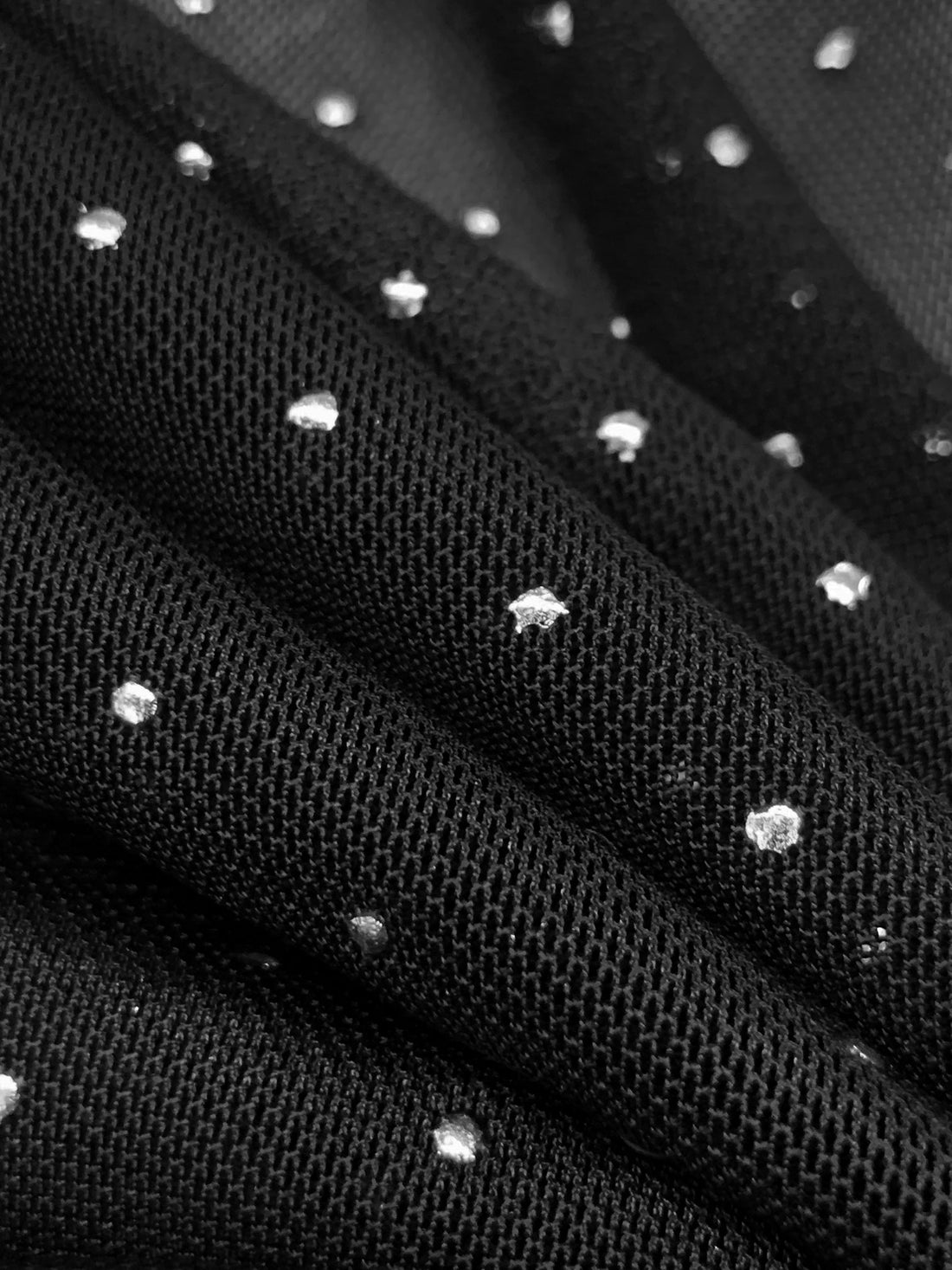 Black/Silver Nylon/Lycra Nail Head Mesh Knit - NY Designer - 58W
