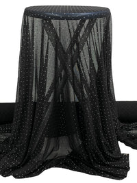 Black/Silver Nylon/Lycra Nail Head Mesh Knit - NY Designer - 58W