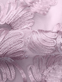 Light Dusty Lilac Nylon/Lycra Abstract Floral Soutache Mesh Knit - NY Designer - 56W