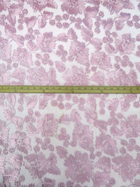 Light Dusty Lilac Nylon/Lycra Abstract Floral Soutache Mesh Knit - NY Designer - 56W