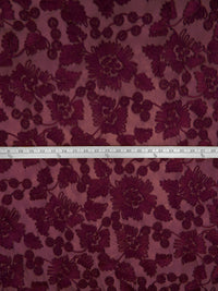 Dark Wine Nylon/Lycra Abstract Floral Soutache Mesh Knit - NY Designer - 56W
