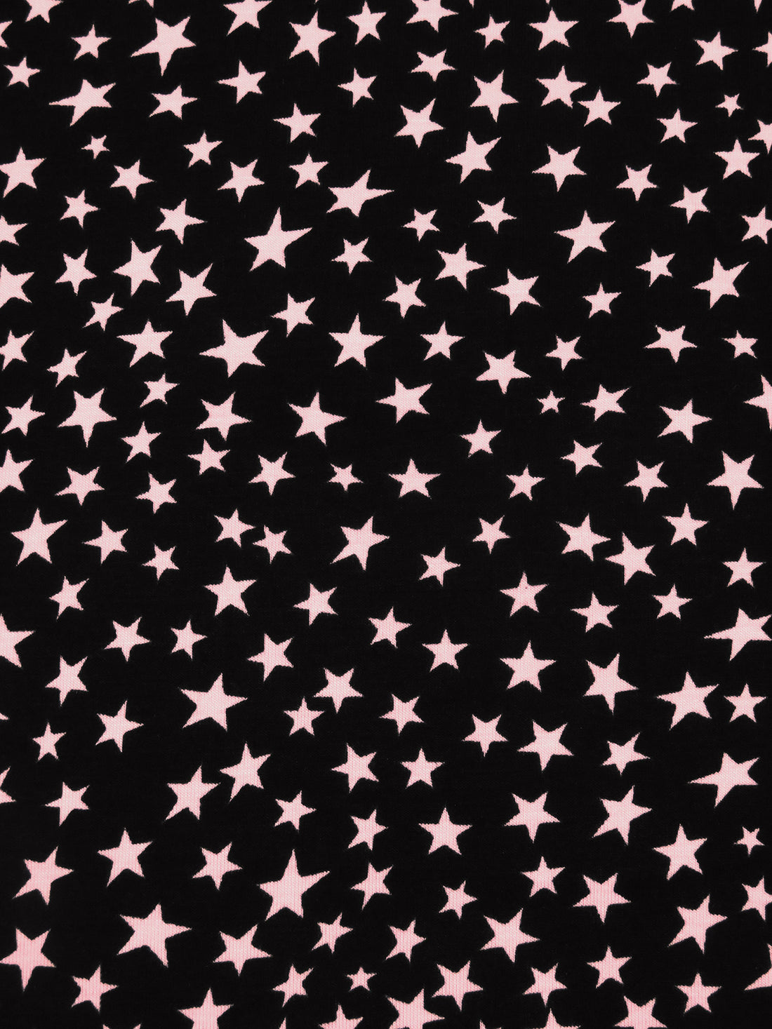 Black/Light Pink Rayon/Lycra Scattered Stars Print Jersey Knit - NY Designer - 64W