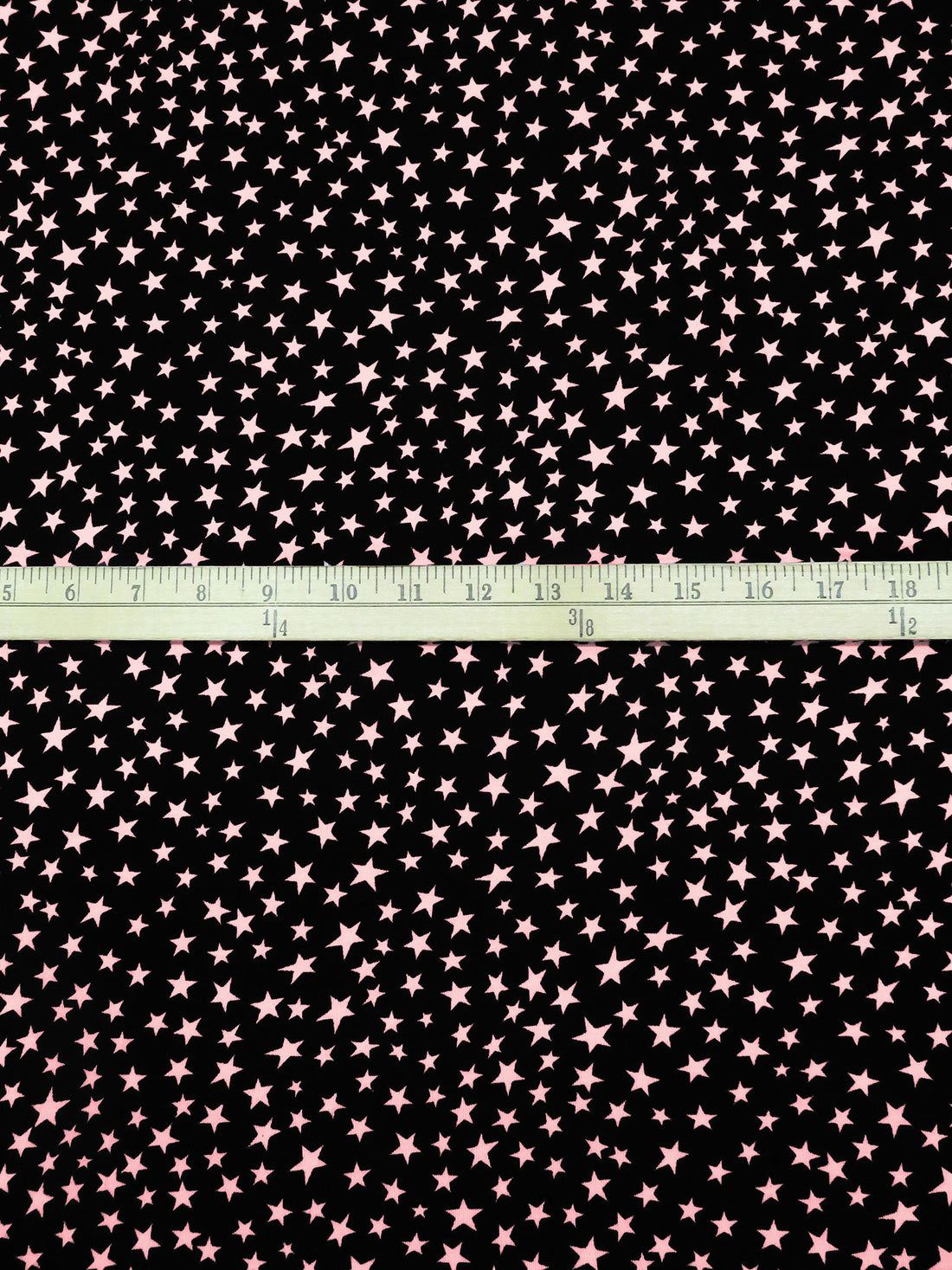 Black/Light Pink Rayon/Lycra Scattered Stars Print Jersey Knit - NY Designer - 64W