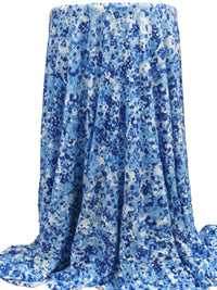Dark Cornflower/White/Baby Blue Rayon/Lycra Abstract Print Jersey Knit - NY Designer - 64W