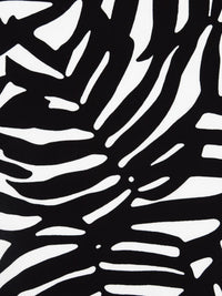 Black/White Polyester/Lycra Leaf Silhouette Print Double Brushed Knit - NY Designer - 64W