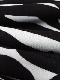 Black/White Polyester/Lycra Leaf Silhouette Print Double Brushed Knit - NY Designer - 64W