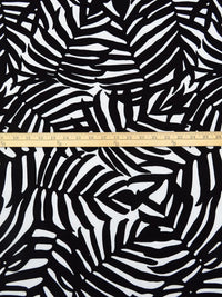 Black/White Polyester/Lycra Leaf Silhouette Print Double Brushed Knit - NY Designer - 64W