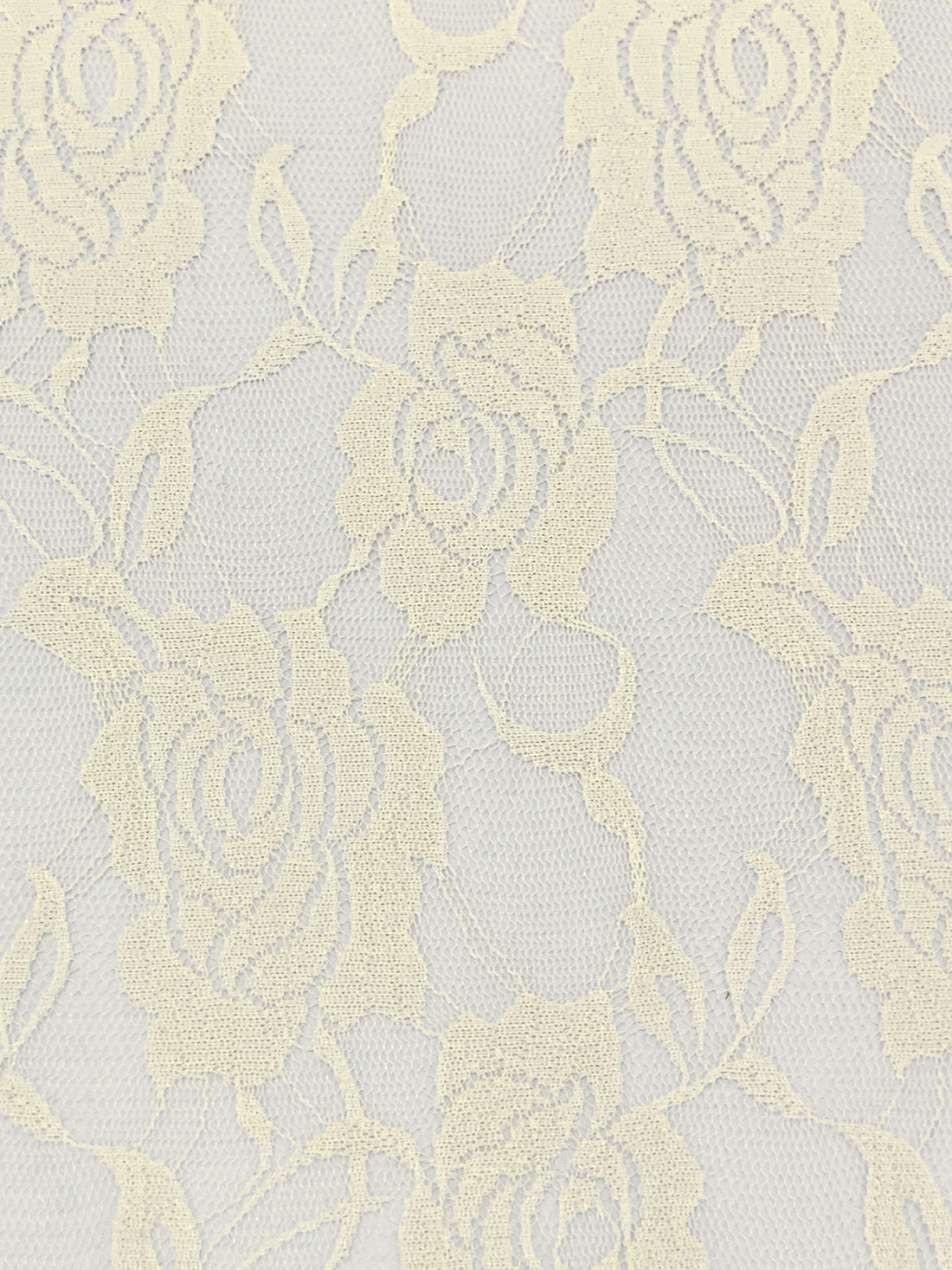 Cream Nylon/Lycra Floral Design Stretch Lace Netting - NY Designer - 56W