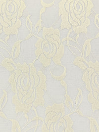 Cream Nylon/Lycra Floral Design Stretch Lace Netting - NY Designer - 56W