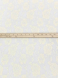 Cream Nylon/Lycra Floral Design Stretch Lace Netting - NY Designer - 56W