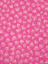 French Pink/Light Warm Pink/ Muted Dark Pink Polyester/Lycra Heart Print Double Brushed Knit - NY Designer - 54W
