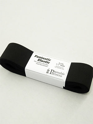 Pamela's Patterns - Black Fantastic Elastic 1 1/2" Wide