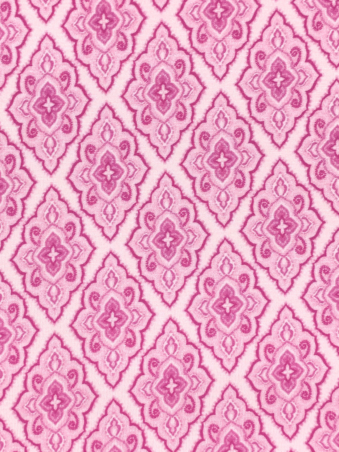 Cotton Candy/Sugar Plum/Misty Rose Rayon/Lycra Medallion Lattice Print Jersey Knit - NY Designer - 64W