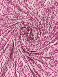 Cotton Candy/Sugar Plum/Misty Rose Rayon/Lycra Medallion Lattice Print Jersey Knit - NY Designer - 64W