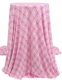 Cotton Candy/Sugar Plum/Misty Rose Rayon/Lycra Medallion Lattice Print Jersey Knit - NY Designer - 64W