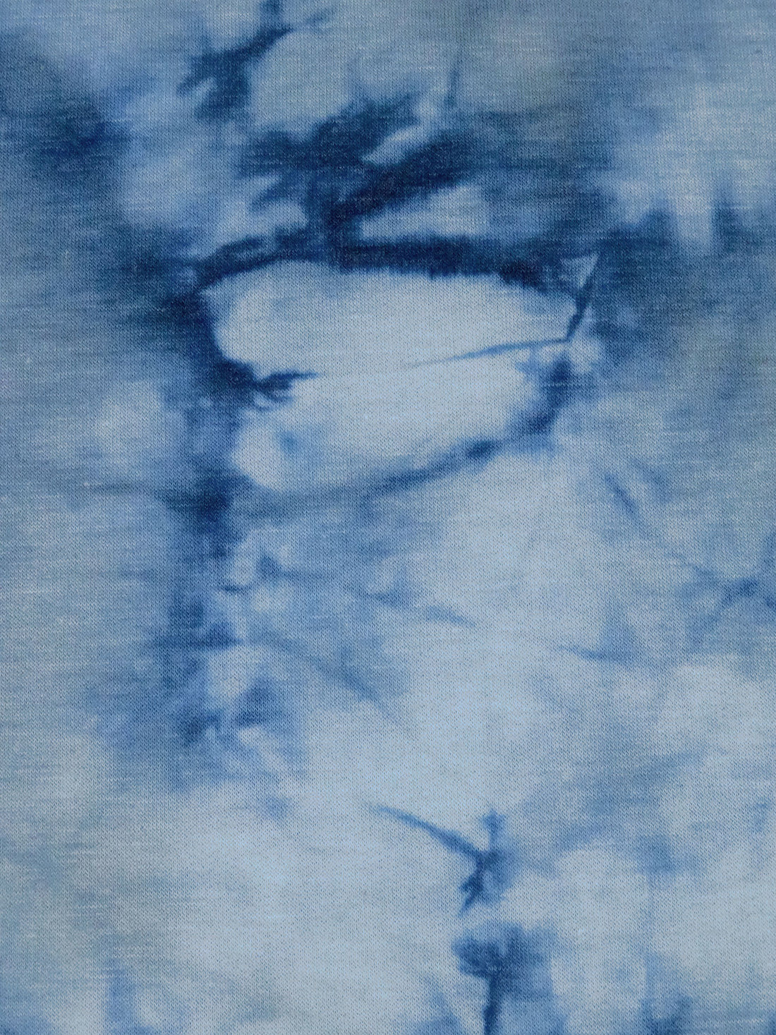 Pewter Blue/Midnight Blue/Light Blue 100% Polyester Tie-Dye Print Sweatshirt French Terry Knit 60W