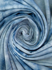 Pewter Blue/Midnight Blue/Light Blue 100% Polyester Tie-Dye Print Sweatshirt French Terry Knit 60W