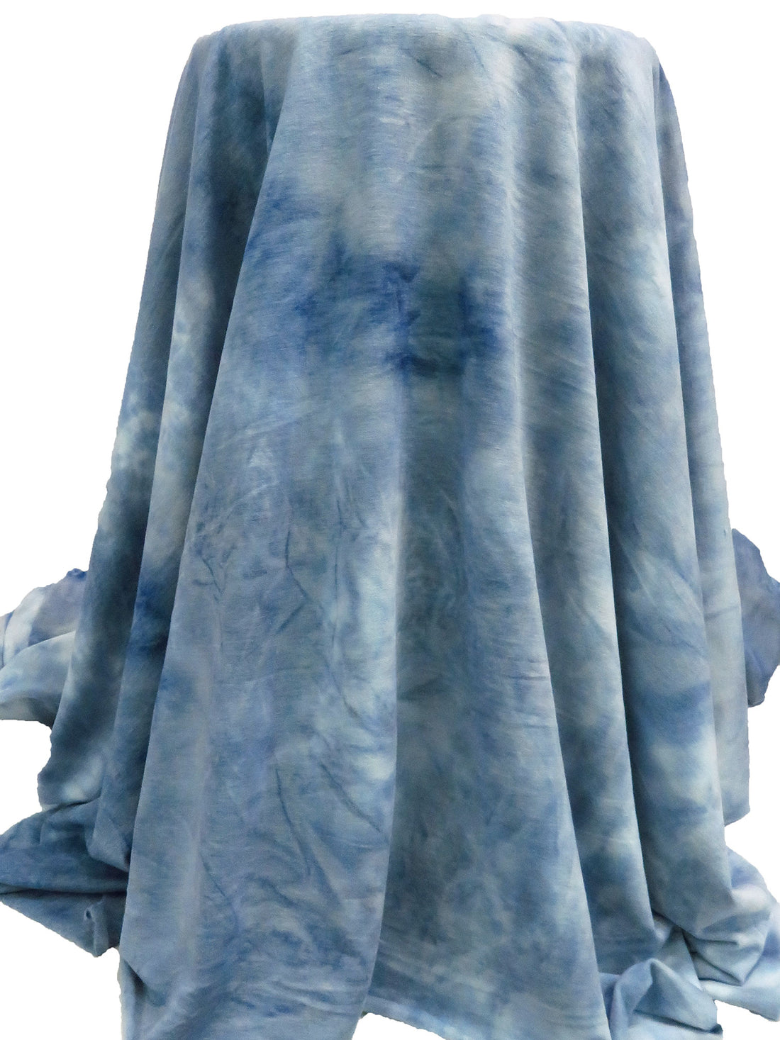 Pewter Blue/Midnight Blue/Light Blue 100% Polyester Tie-Dye Print Sweatshirt French Terry Knit 60W