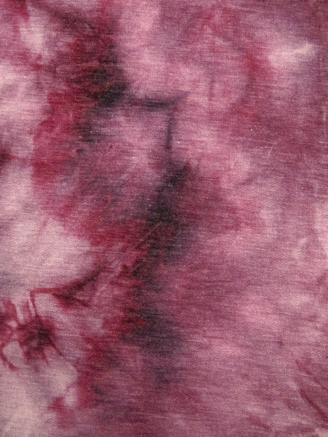 Dusty Rose/Claret/China Rose 100% Polyester Tie-Dye Print Sweatshirt French Terry Knit 60W