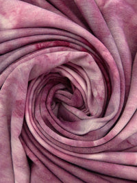 Dusty Rose/Claret/China Rose 100% Polyester Tie-Dye Print Sweatshirt French Terry Knit 60W