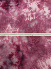 Dusty Rose/Claret/China Rose 100% Polyester Tie-Dye Print Sweatshirt French Terry Knit 60W