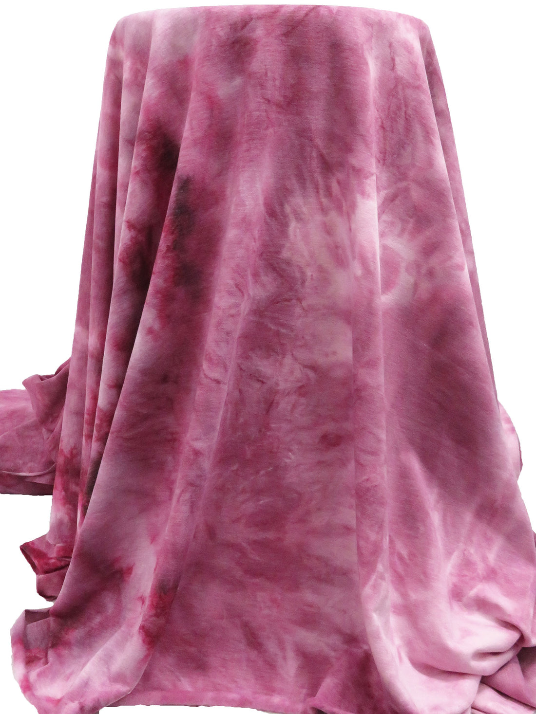 Dusty Rose/Claret/China Rose 100% Polyester Tie-Dye Print Sweatshirt French Terry Knit 60W