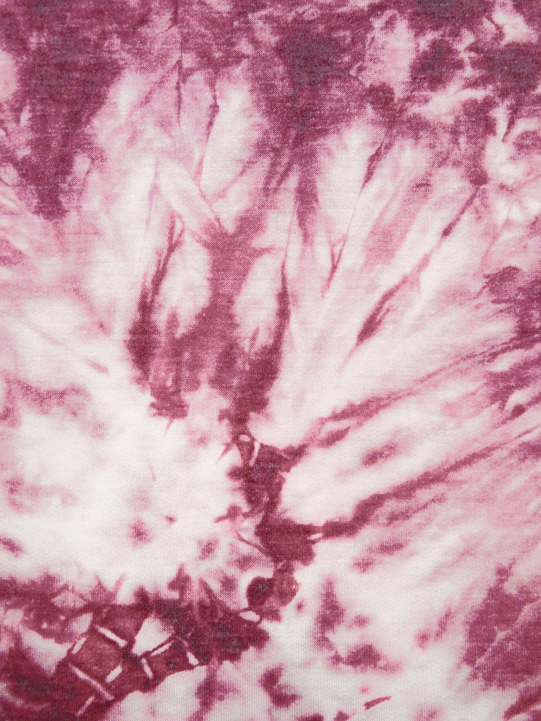 Claret/Dusty Rose/White Polyester/Rayon/Lycra Tie-Dye Print French Terry Knit 55W