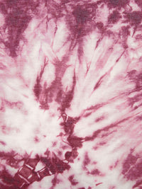 Claret/Dusty Rose/White Polyester/Rayon/Lycra Tie-Dye Print French Terry Knit 55W