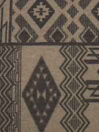 Dark Taupe/Dark Charcoal Gray Polyester/Rayon/Lycra Tribal Patchwork Print French Terry Knit 60W