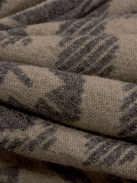 Dark Taupe/Dark Charcoal Gray Polyester/Rayon/Lycra Tribal Patchwork Print French Terry Knit 60W