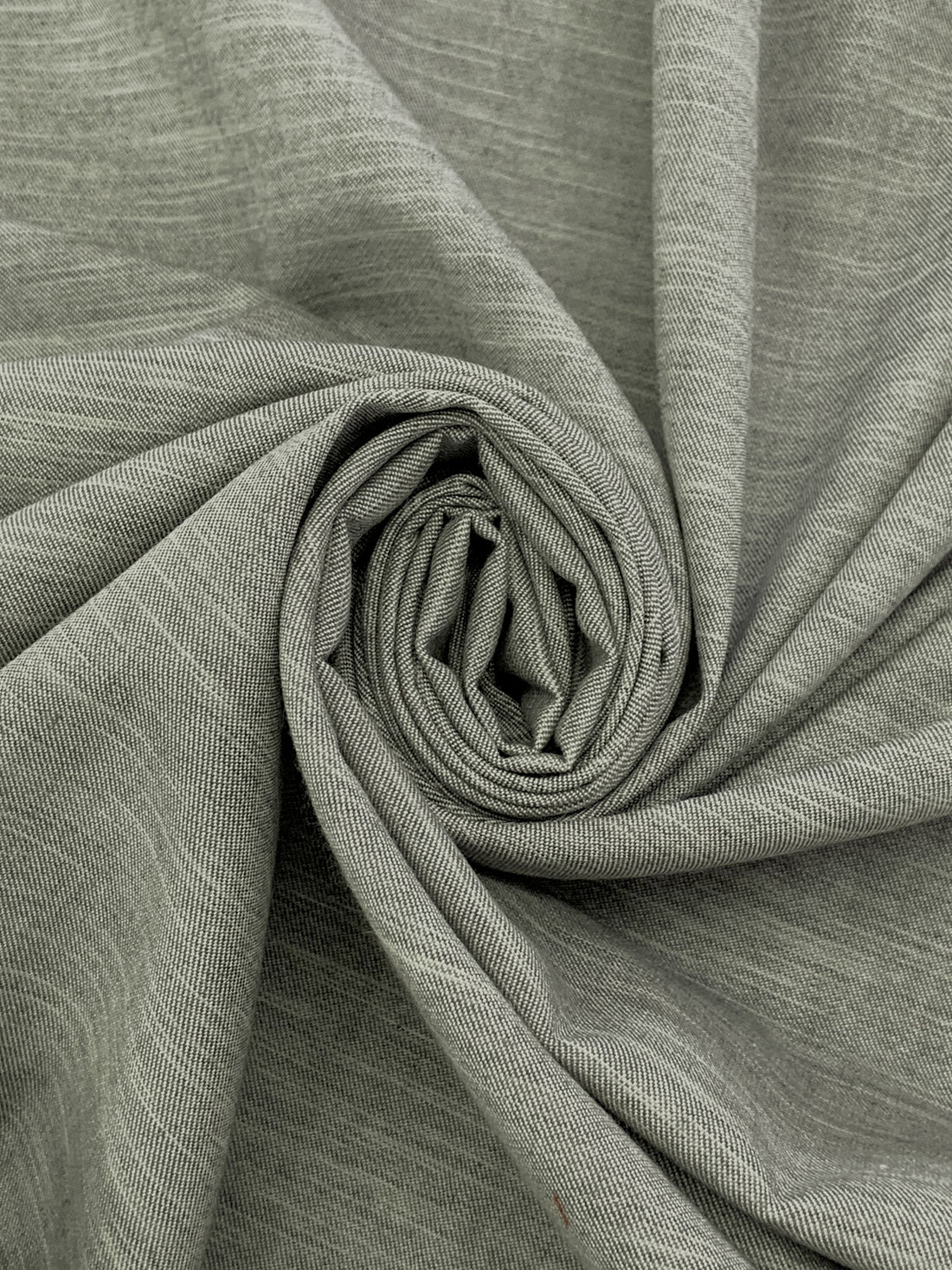 Cast Iron/Off-White Wool/Cotton Heathered Twill Suiting 56W