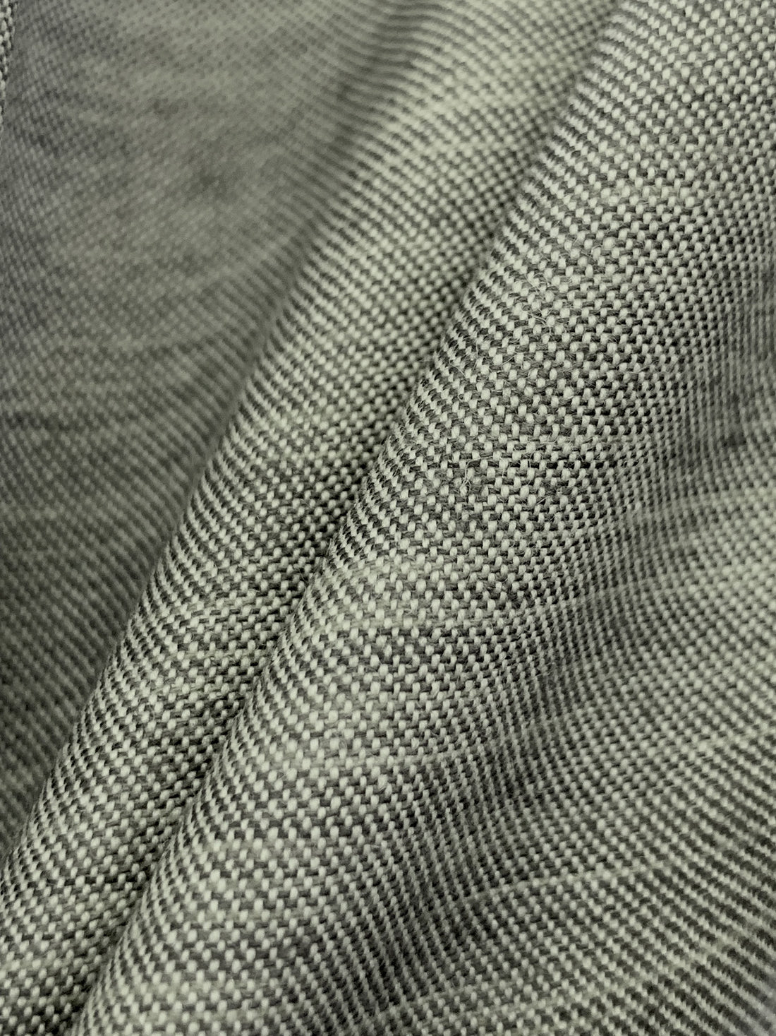 Cast Iron/Off-White Wool/Cotton Heathered Twill Suiting 56W