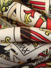 Wheat/Vermilion/Army Green/Multi Cotton/Lycra Tarot Card Print Stretch Poplin Shirting 58W