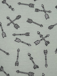 Ash Gray/Dark Gray/White Polyester/Rayon/Lycra Arrow Print French Terry Knit 62W