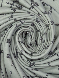 Ash Gray/Dark Gray/White Polyester/Rayon/Lycra Arrow Print French Terry Knit 62W