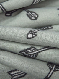 Ash Gray/Dark Gray/White Polyester/Rayon/Lycra Arrow Print French Terry Knit 62W