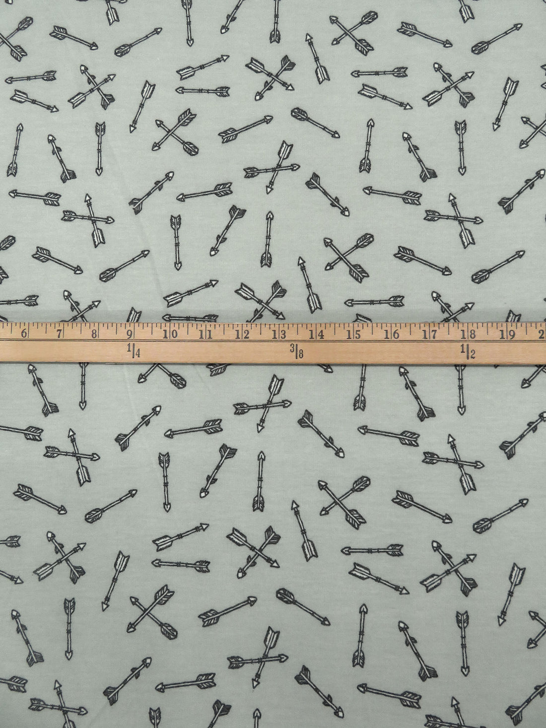 Ash Gray/Dark Gray/White Polyester/Rayon/Lycra Arrow Print French Terry Knit 62W