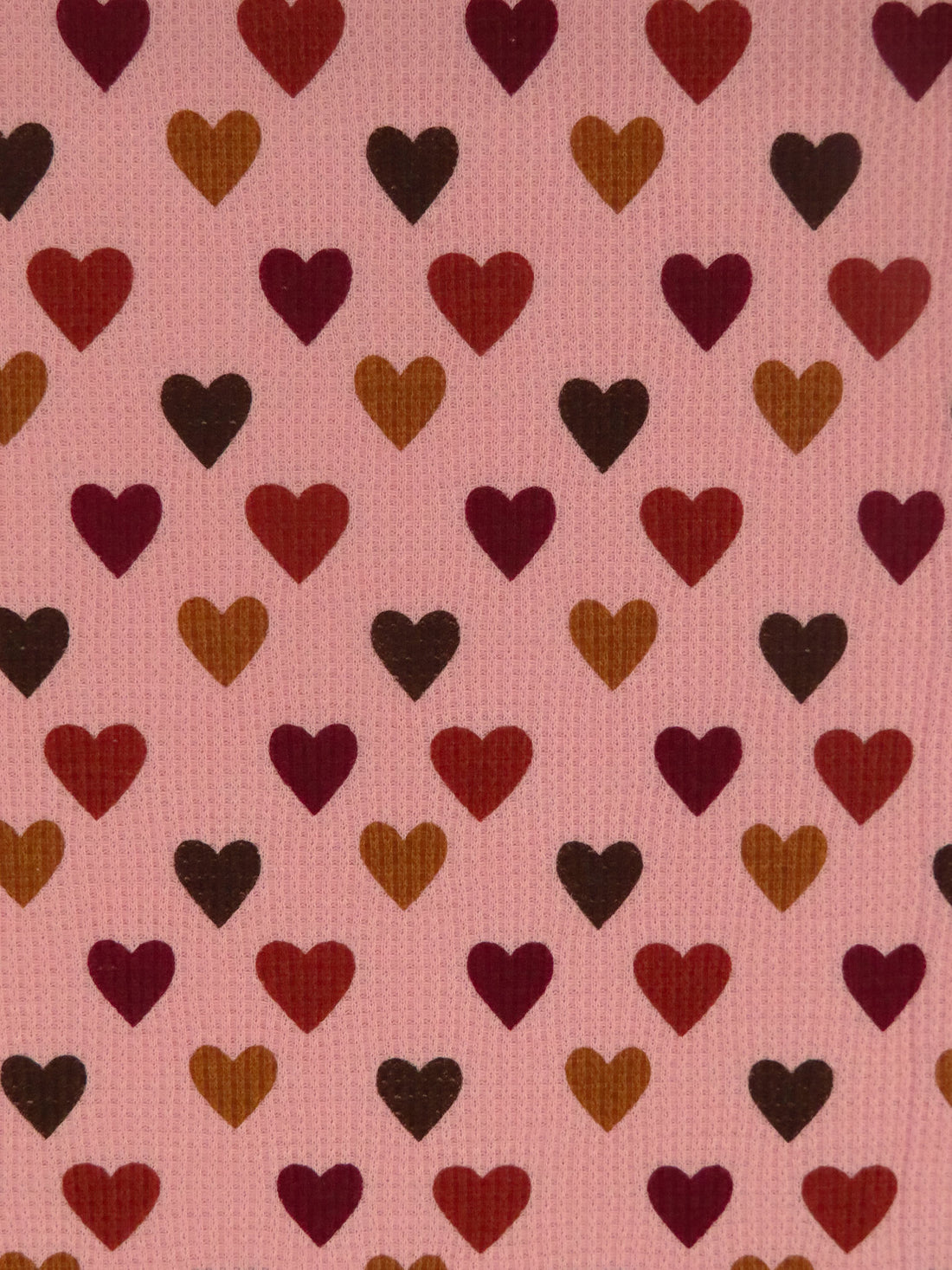 New York Pink/Bulgarian Rose/Dark Bronze/Multi 100% Cotton Hearts Print Thermal Knit 42W