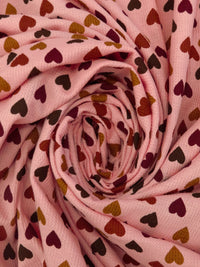 New York Pink/Bulgarian Rose/Dark Bronze/Multi 100% Cotton Hearts Print Thermal Knit 42W