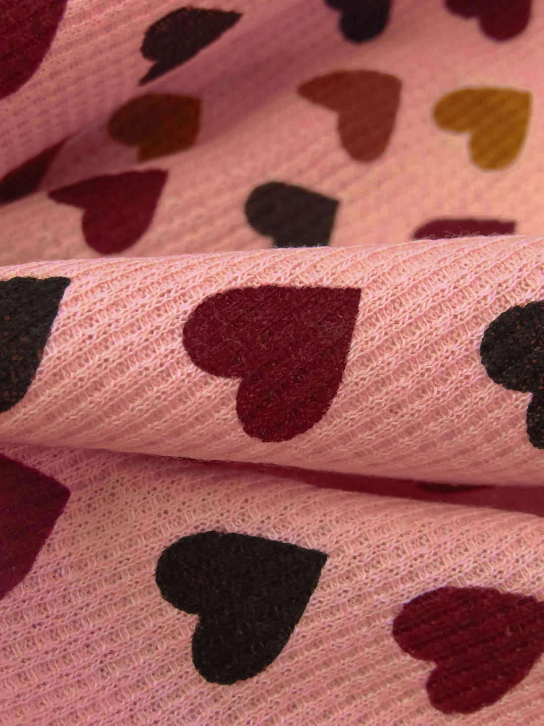 New York Pink/Bulgarian Rose/Dark Bronze/Multi 100% Cotton Hearts Print Thermal Knit 42W