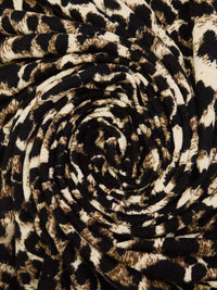 Black/Wheat/Dark Chocolate Polyester/Lycra Animal Print Sweater Knit 56W