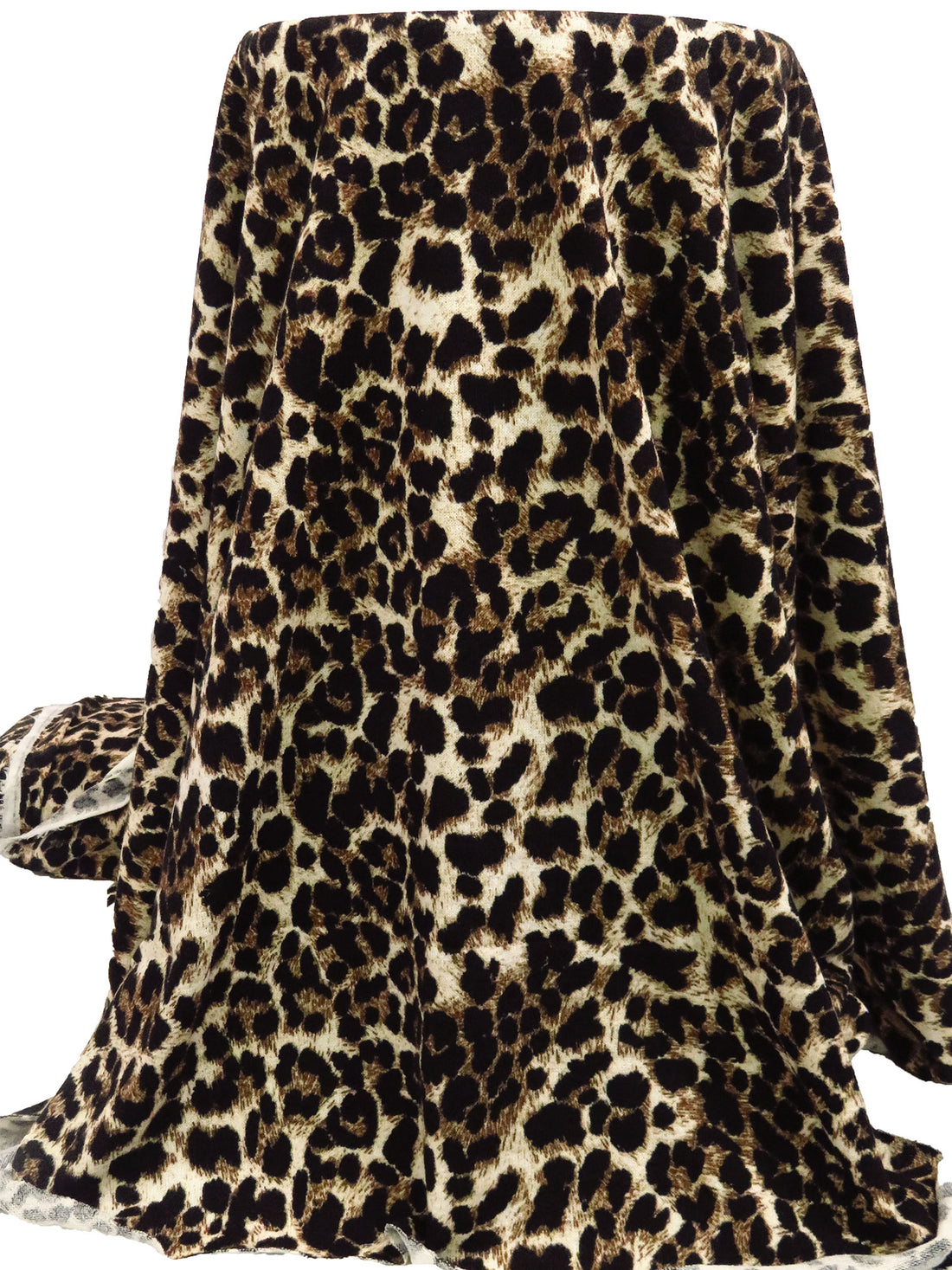 Black/Wheat/Dark Chocolate Polyester/Lycra Animal Print Sweater Knit 56W