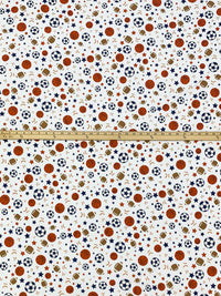 White/Dark Lapis/Raw Umber/Multi Cotton/Polyester Sports Print Interlock Knit 58W