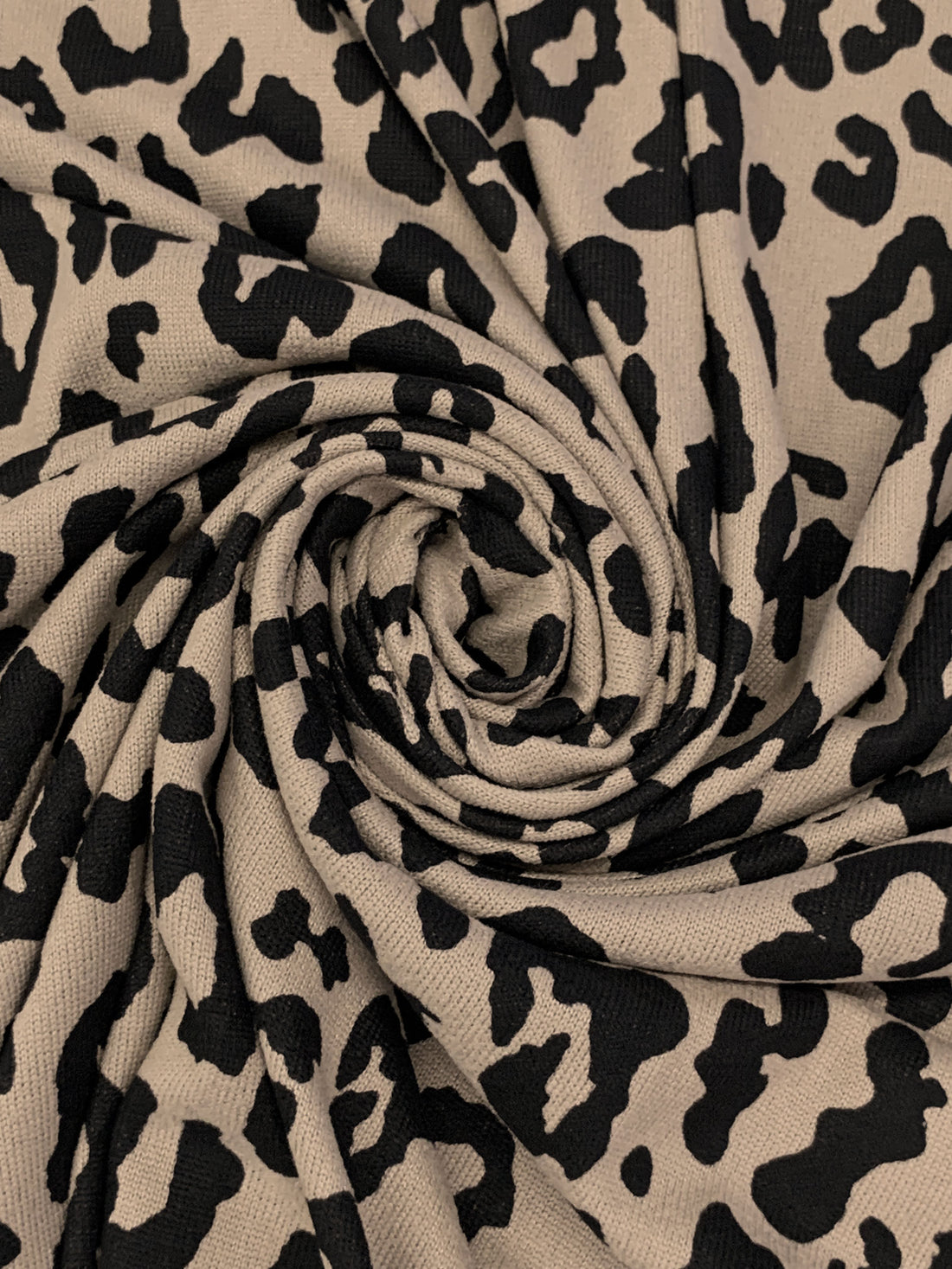 Plaza Taupe/Black Polyester/Lycra Animal Print Sweater Knit 58W