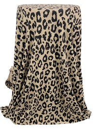 Plaza Taupe/Black Polyester/Lycra Animal Print Sweater Knit 58W